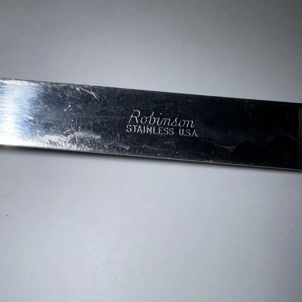 Vintage Robinson Knife Co Spatula Turner Stainless Steel Wood Handle 12